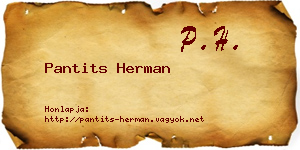 Pantits Herman névjegykártya